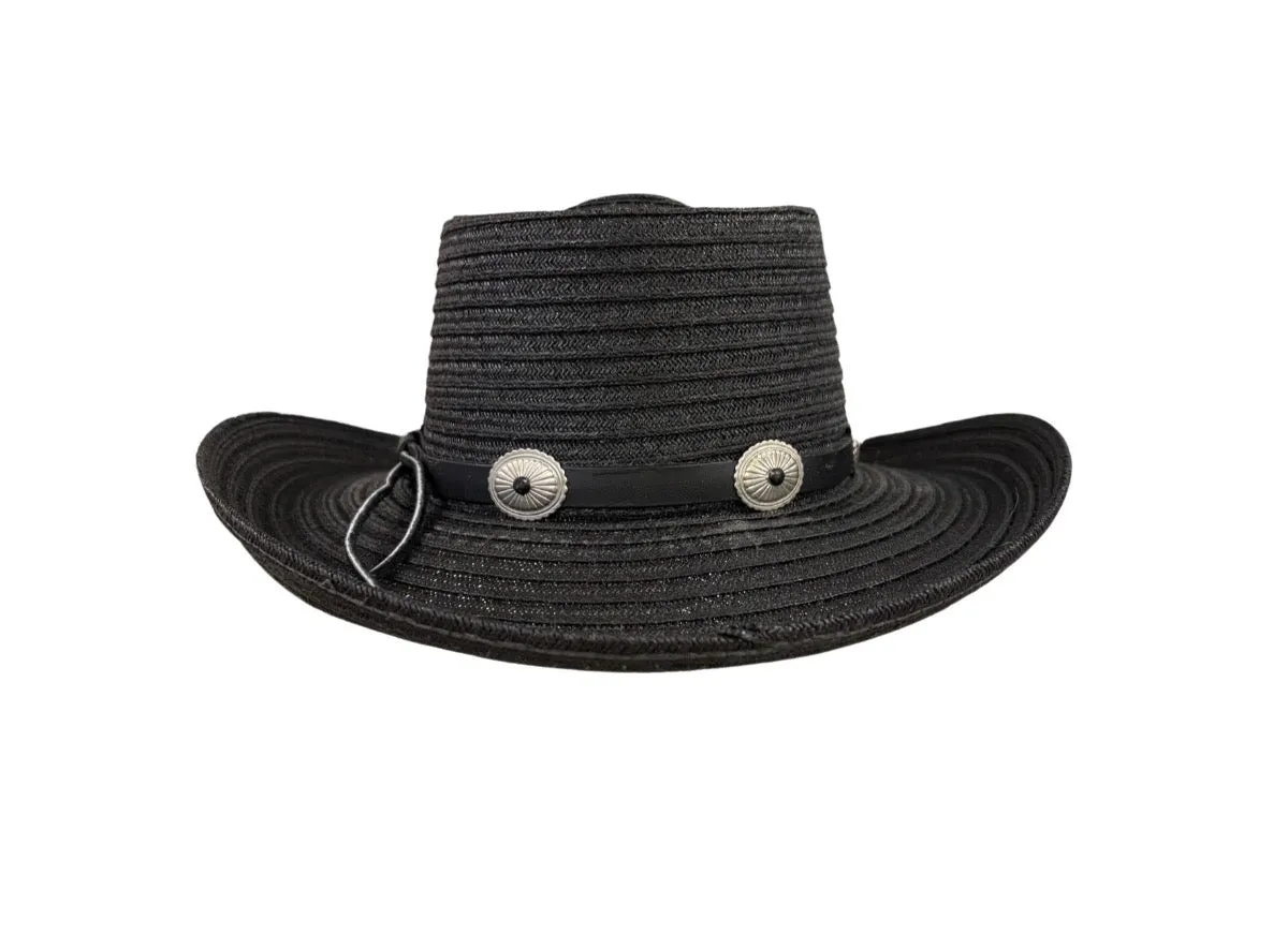 Black Dealer Style Straw Hat by Ozark