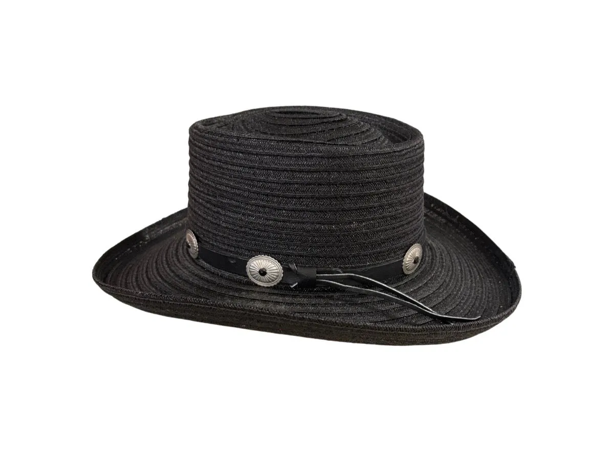 Black Dealer Style Straw Hat by Ozark