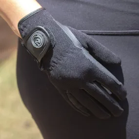 Black Horse Mesh/Serino Gloves - Black