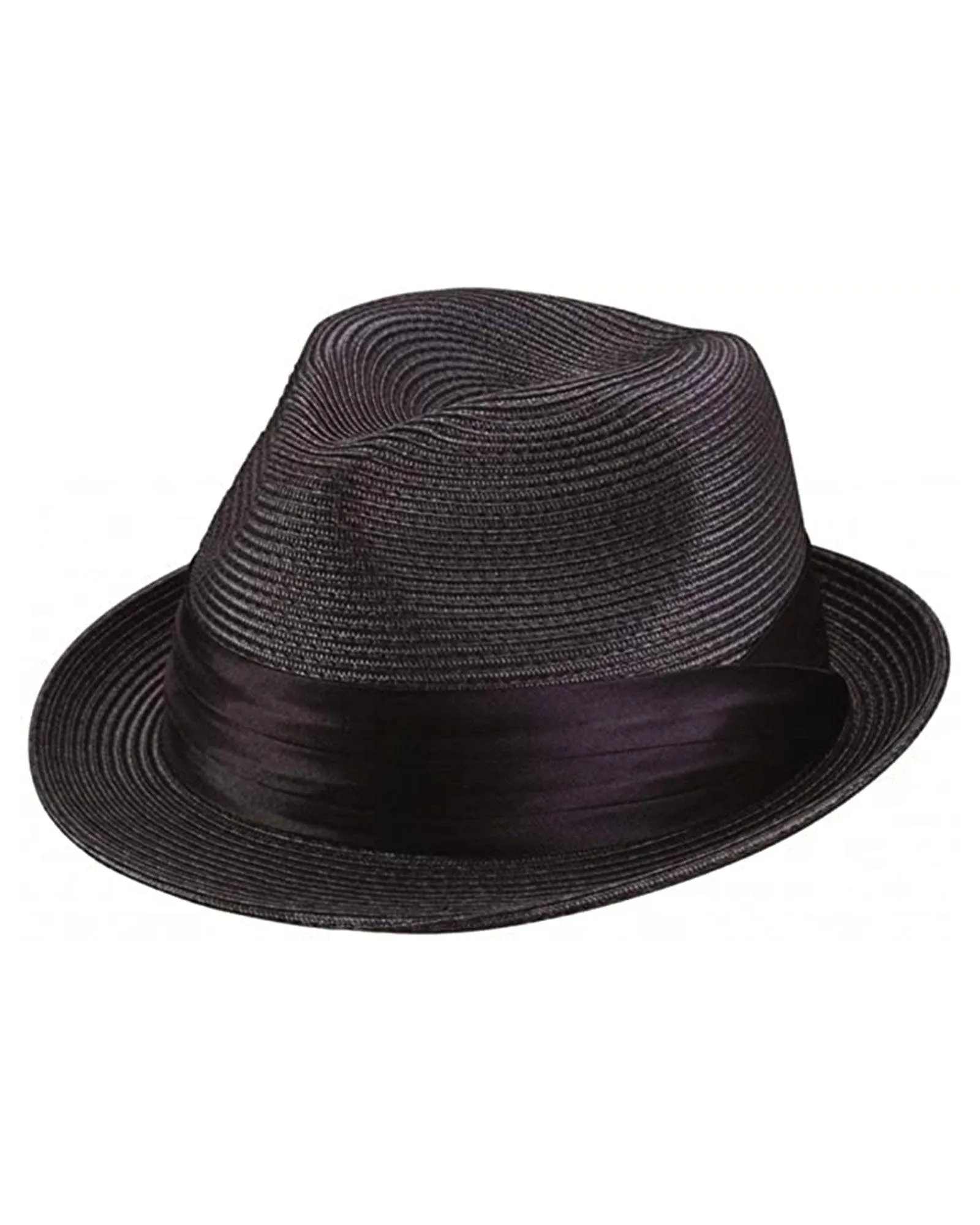 Broner Solid Dark Grey Staw With Black Band Fedora