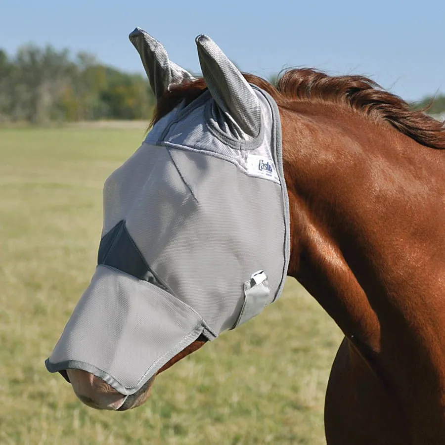 Cashel Crusader Long Horse Fly Mask w/ Ears, Gray