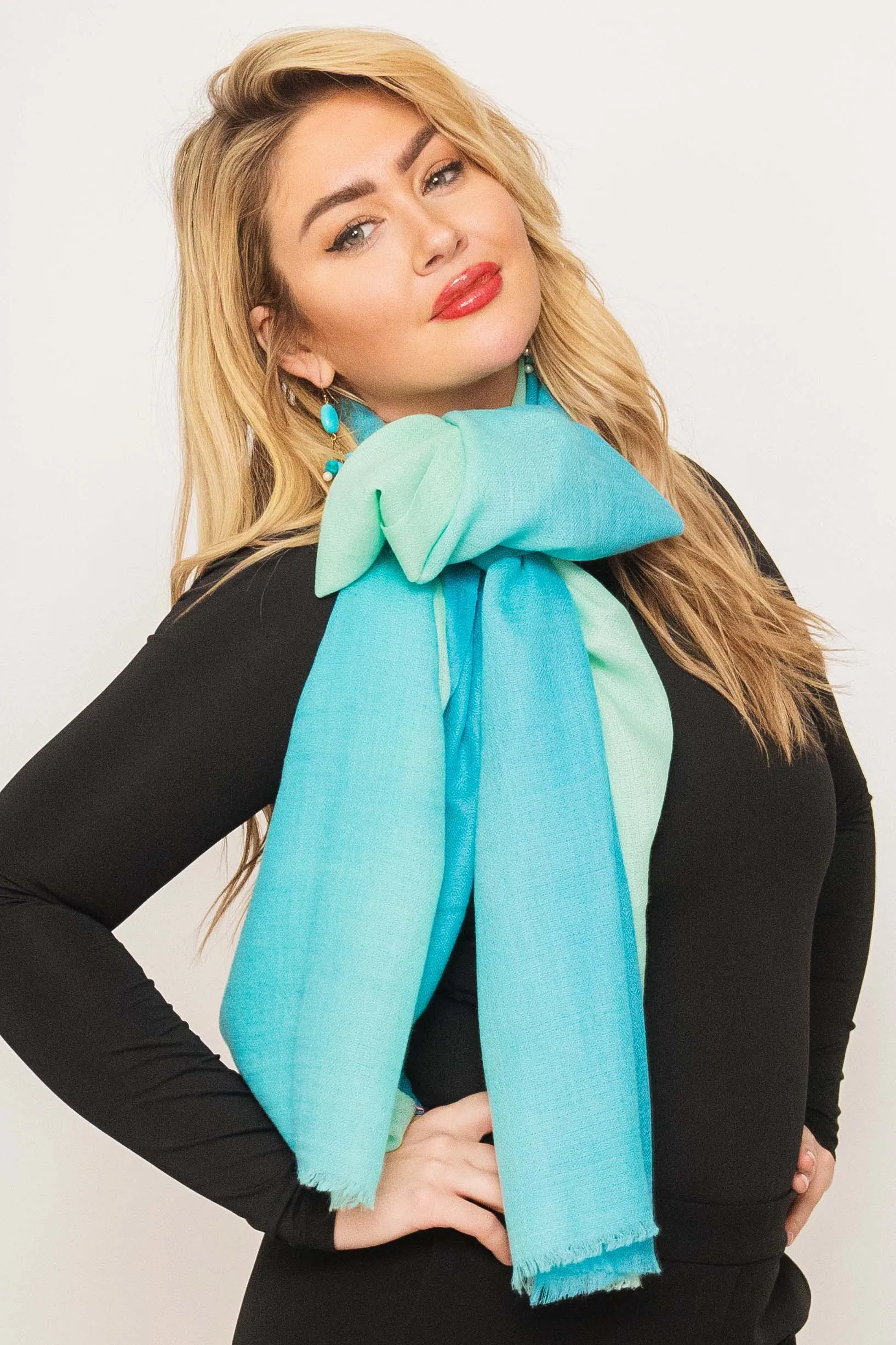 Cashmere Featherweight Two Tone Shawl