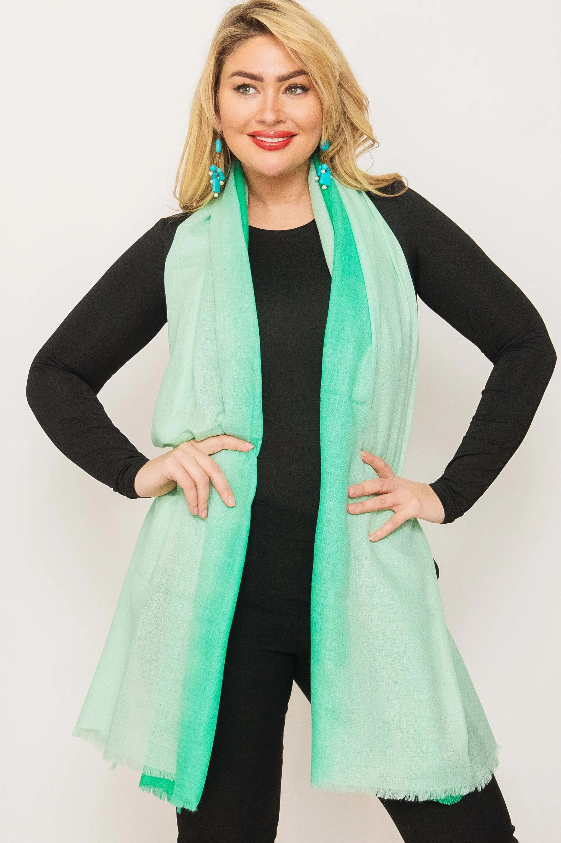 Cashmere Featherweight Two Tone Shawl