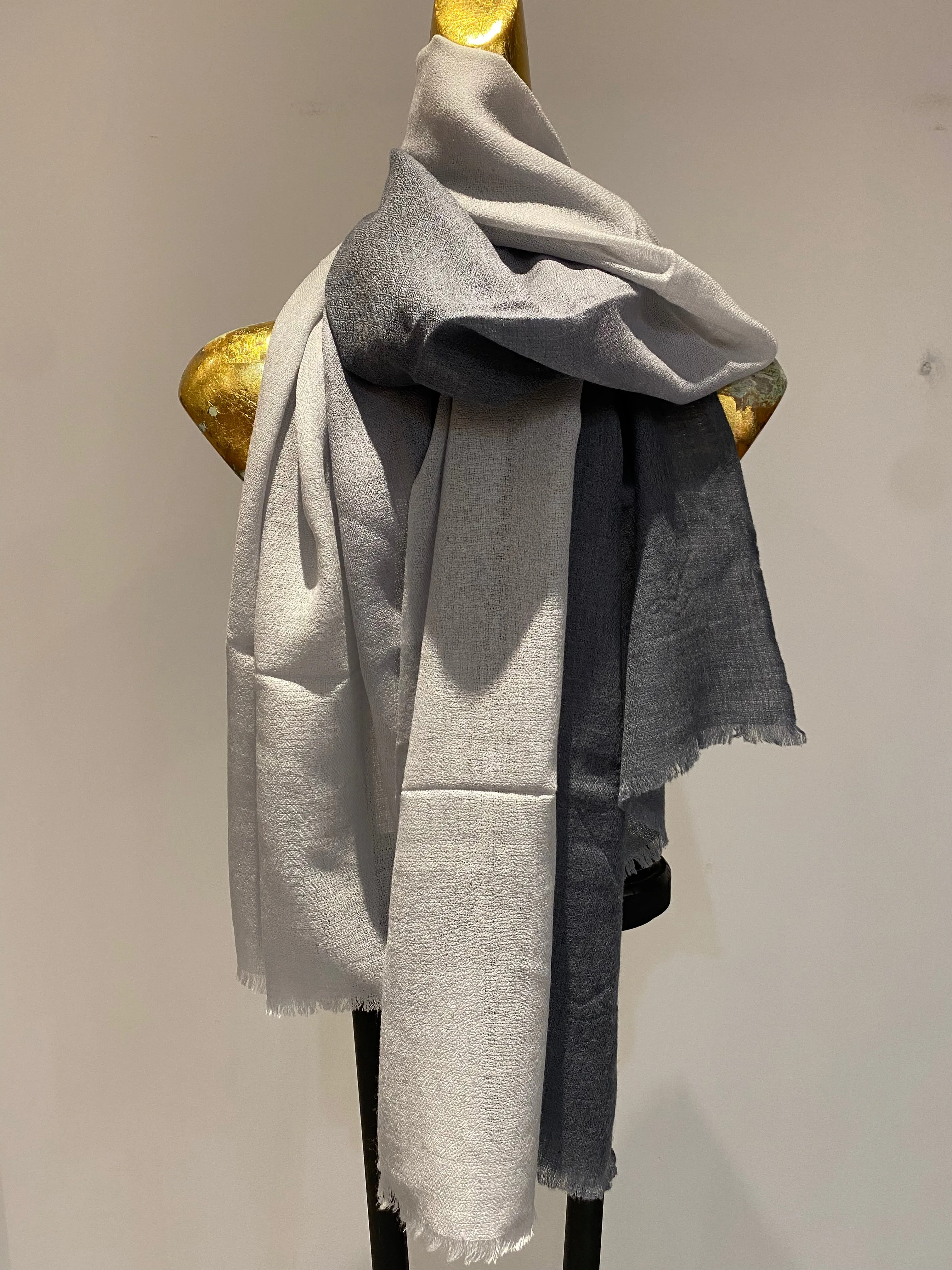 Cashmere Featherweight Two Tone Shawl