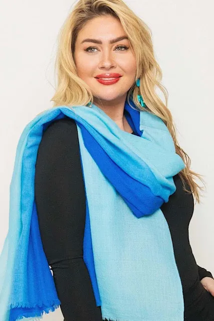 Cashmere Featherweight Two Tone Shawl