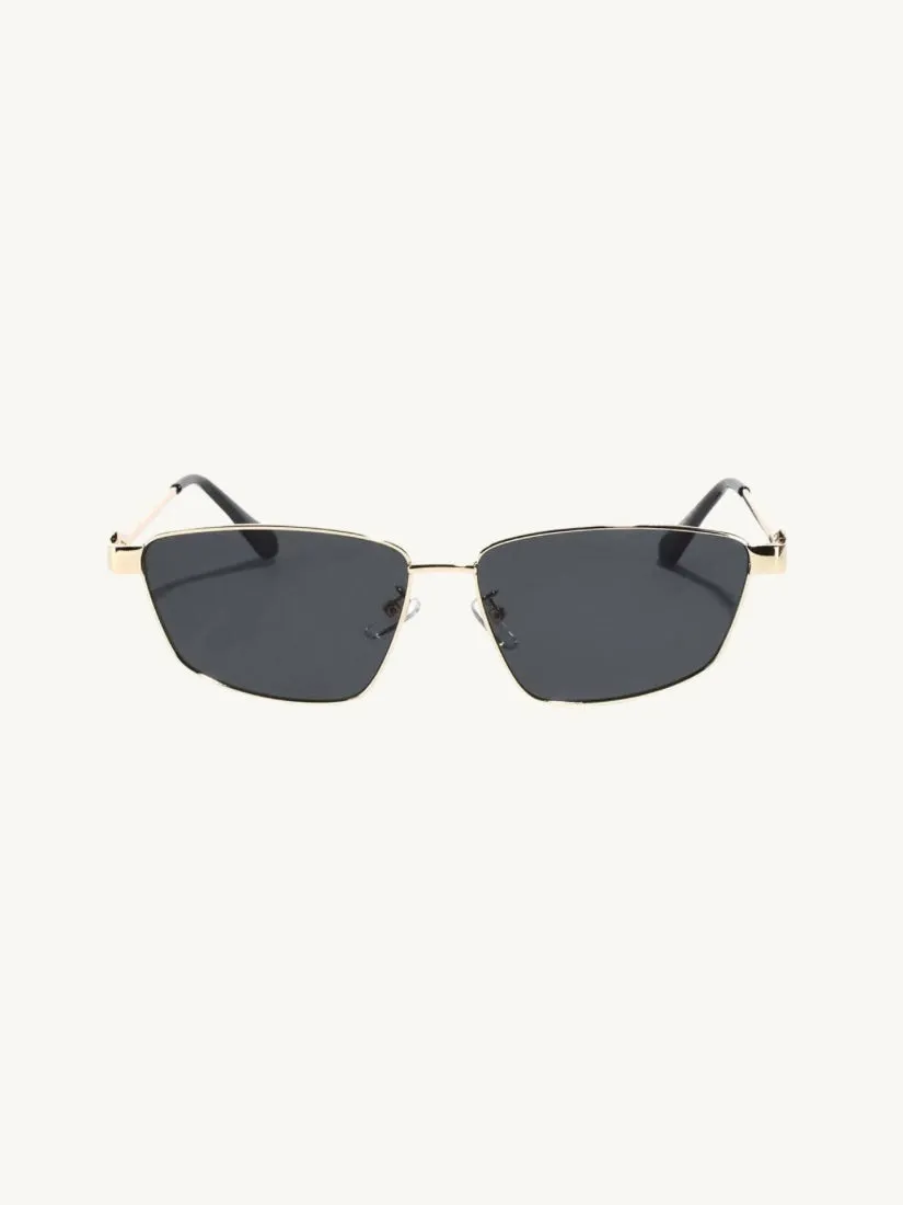 Cleo Polarized Sunglasses: Black/Gold