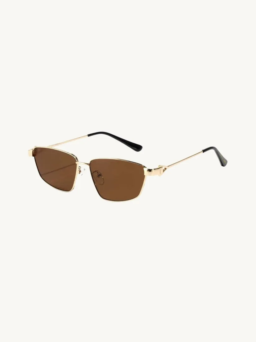 Cleo Polarized Sunglasses: Brown/Gold