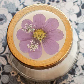 Coastal Vanilla Medium Pressed Floral Candle