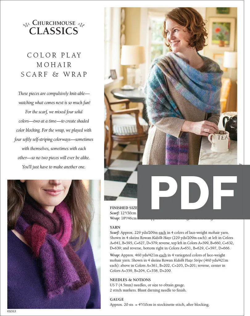 Color Play Mohair Scarf & Wrap Pattern