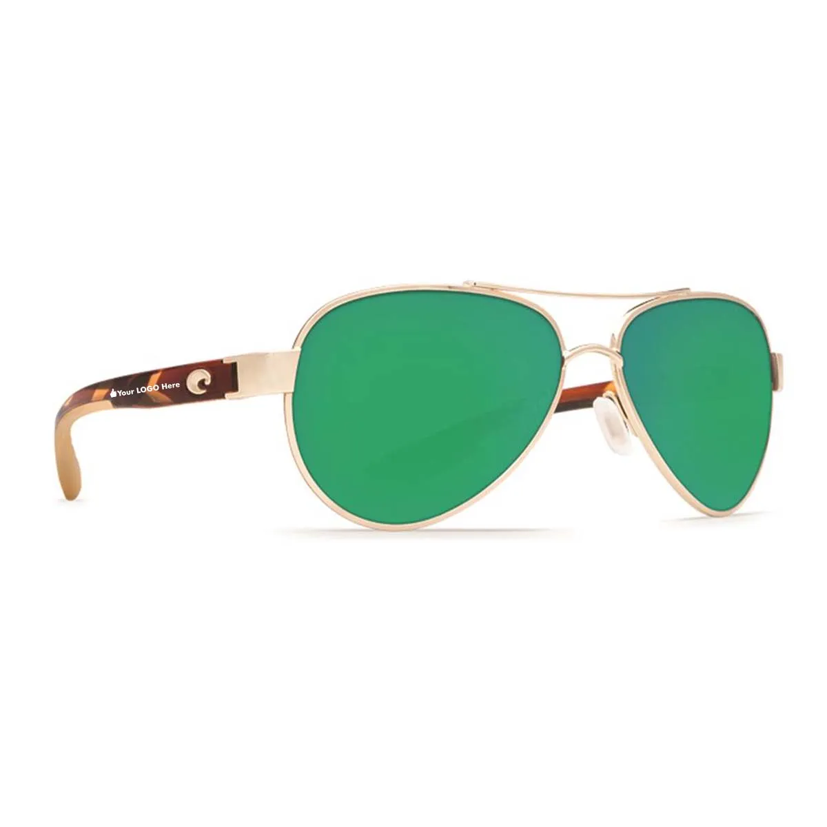 Costa Del Mar Loreto Sunglasses - (Frame) Rose Gold; (Lens) Green Mirror, 580P