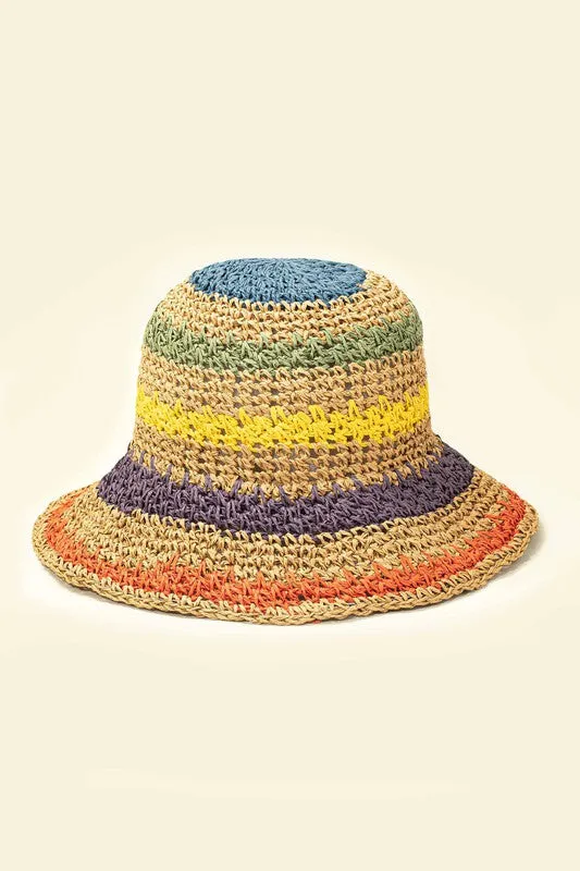 Crochet Straw Bucket Hat