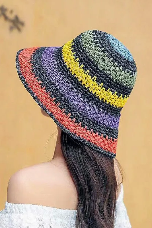 Crochet Straw Bucket Hat