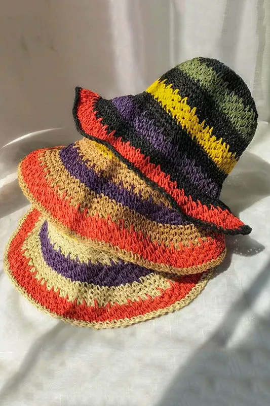 Crochet Straw Bucket Hat