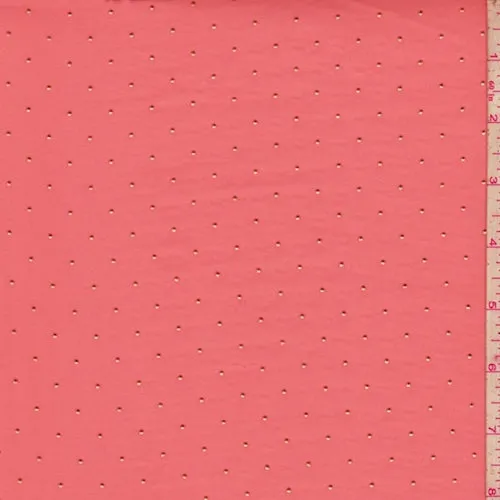 Dark Salmon/Metallic Gold Pin Dot Chiffon Fabric