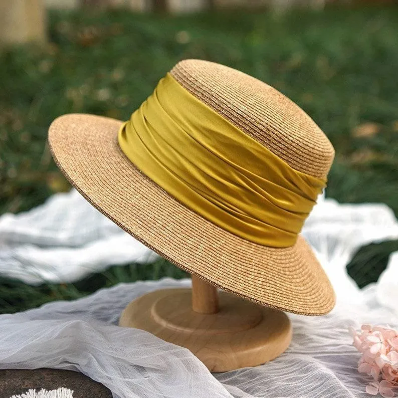 Elegant Straw Boater Hats for Women