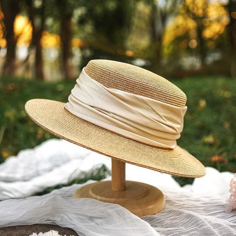 Elegant Straw Boater Hats for Women