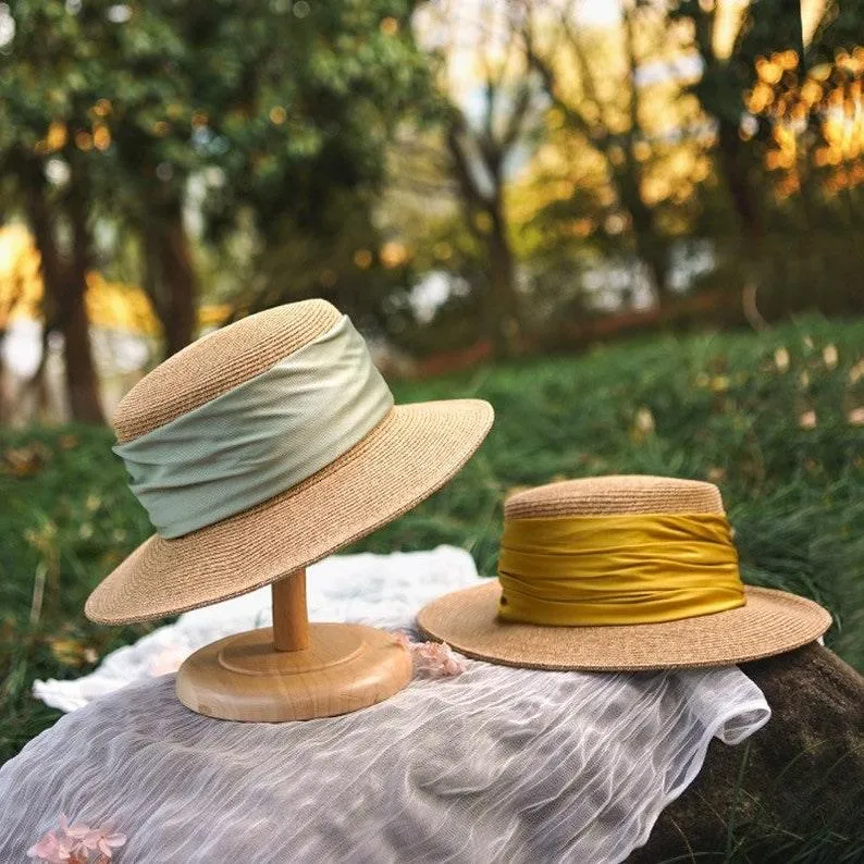 Elegant Straw Boater Hats for Women