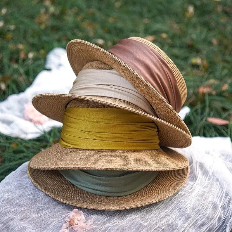 Elegant Straw Boater Hats for Women