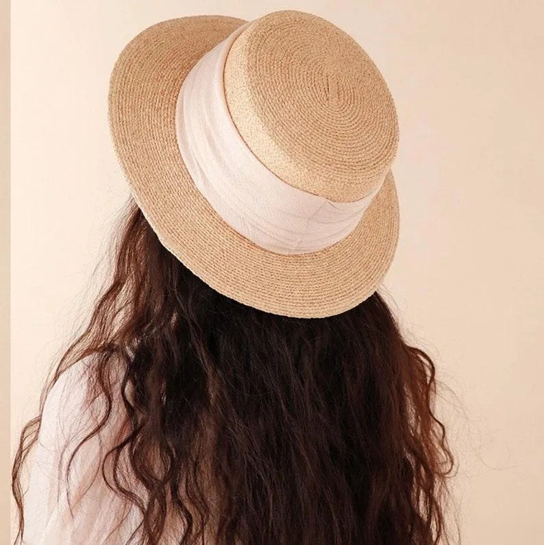 Elegant Straw Boater Hats for Women