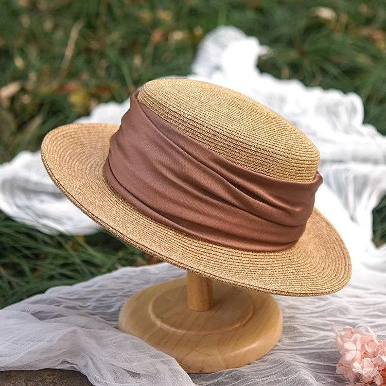 Elegant Straw Boater Hats for Women