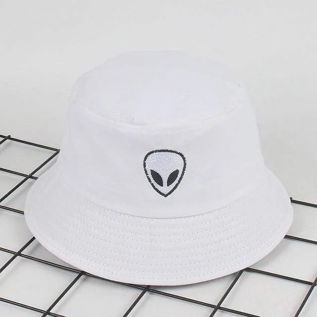 Embroidery Aliens Foldable Bucket panama hat | TheKedStore