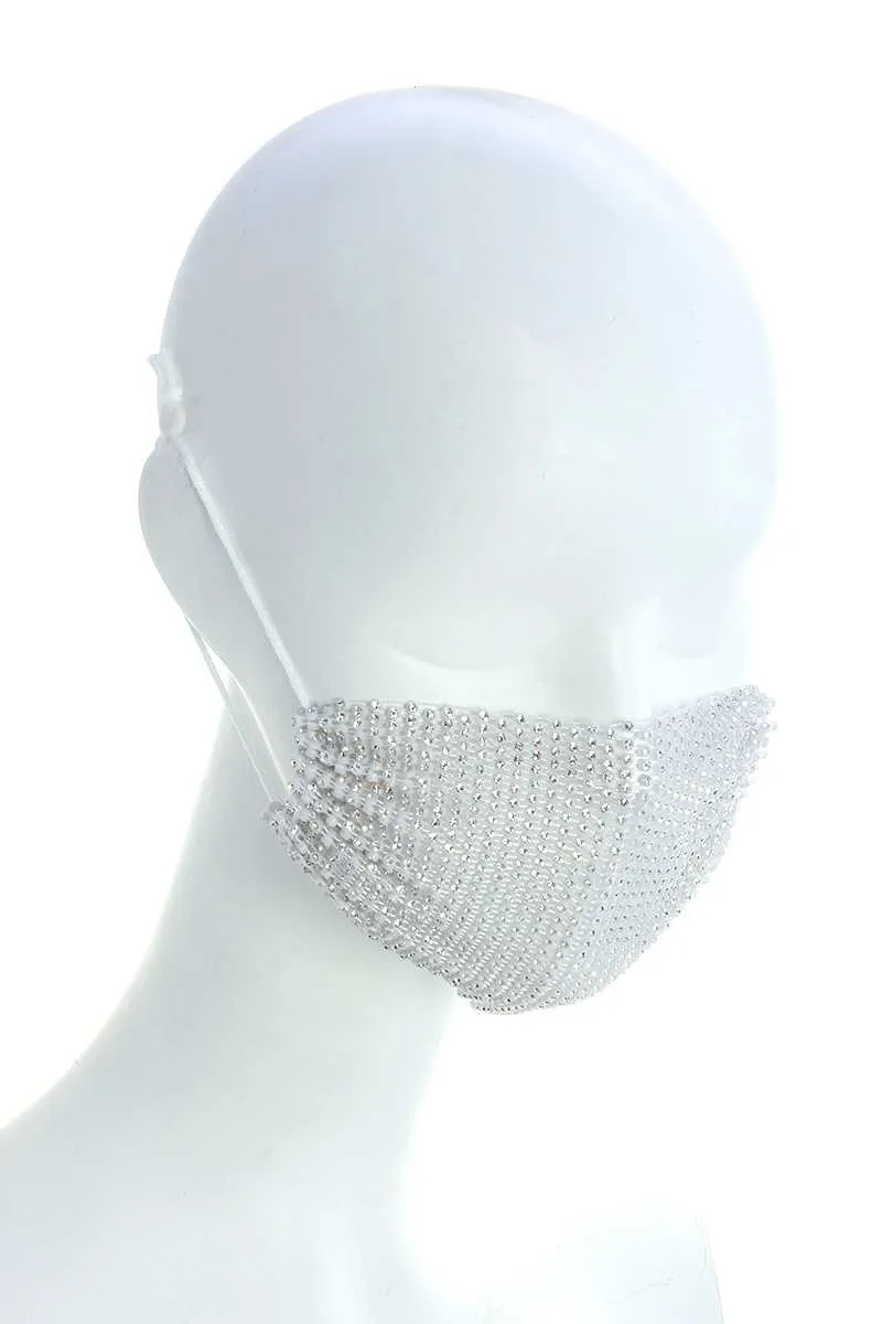 Fashion Breathable Open Rhinestone Sequin Style Mask