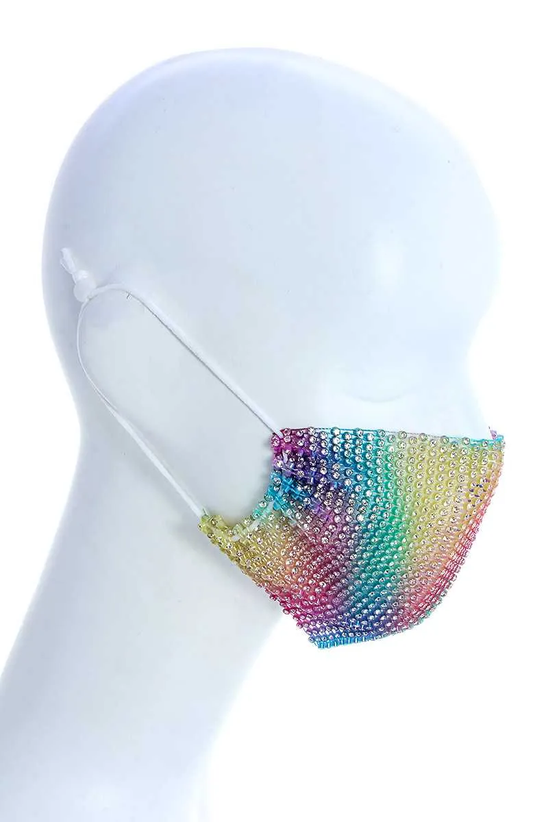 Fashion Breathable Open Rhinestone Sequin Style Mask