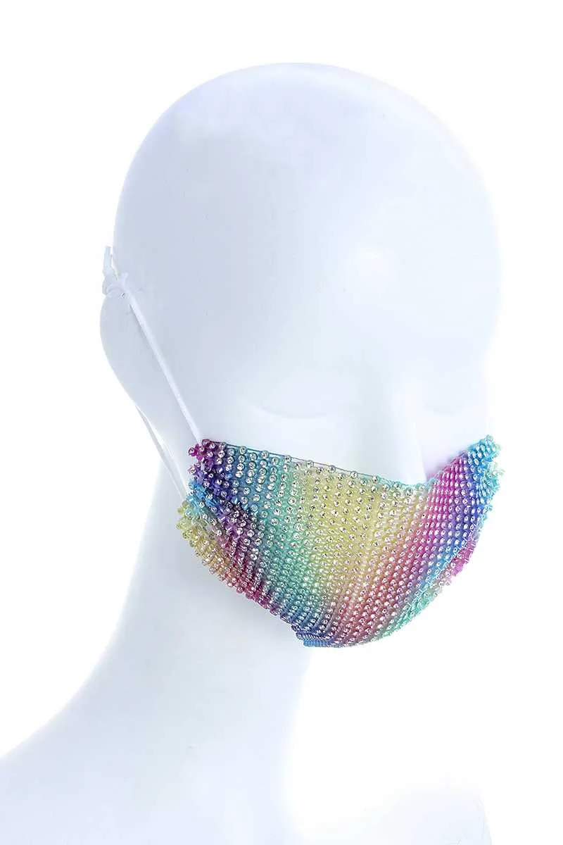 Fashion Breathable Open Rhinestone Sequin Style Mask