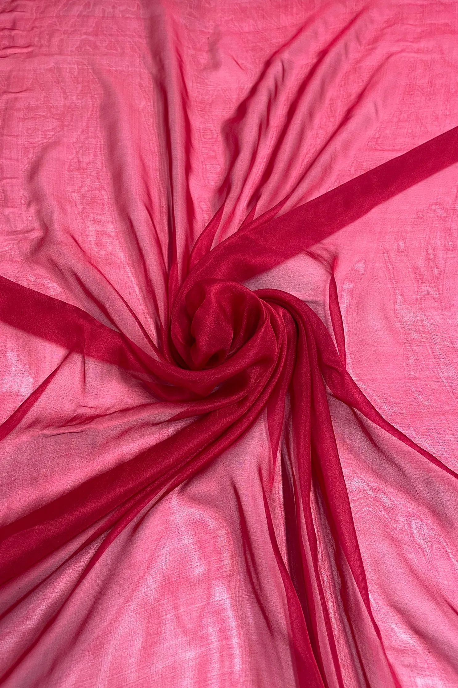 Garnet Red Silk Chiffon