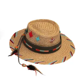 HAPPY-NES Women's Silver Planet Straw Hat