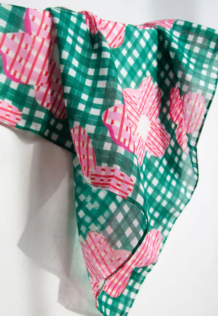 Karangan Mini Square Scarf/Bandana - Holygreen