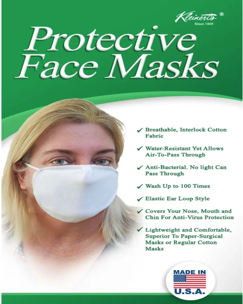 Kleinert's White Breathable Cotton Face Mask