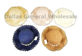 Little Girls Pearl Straw Hats Wholesale