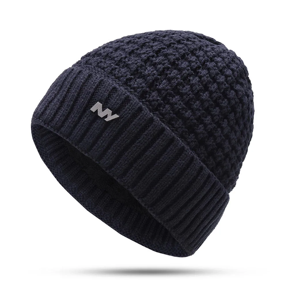 Mens Winter Ski Thicken Plush Earmuffs Knit Beanie Cap Windproof Skullcap