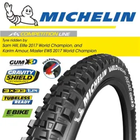 Michelin Rear Wild Enduro MagiXDH 29x2.4 TR Foldable Tyre Black