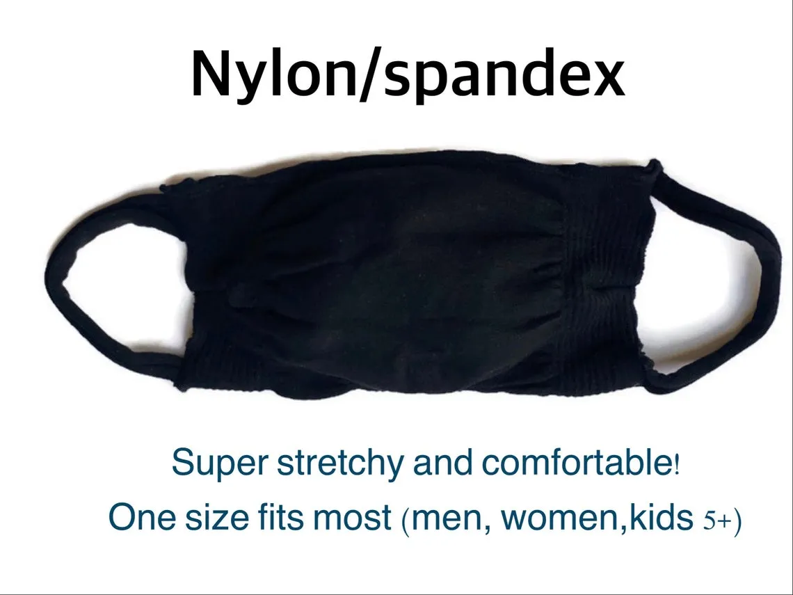 One size fits most nylon spandex ninja face Mask. Washable & reusable! - MADE IN USA