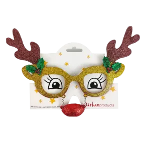 Reindeer Glasses Gold 15cm