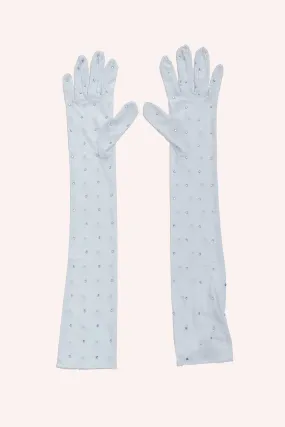 Rhinestone Mesh Gloves