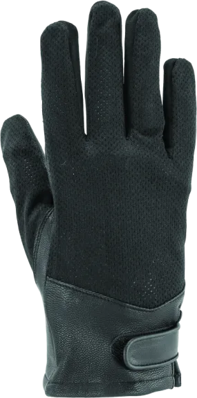 River Road Pecos Leather Mesh Gloves Black Womens - Medium