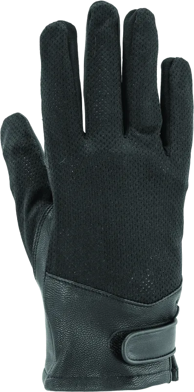 River Road Pecos Leather Mesh Gloves Black Womens - Medium