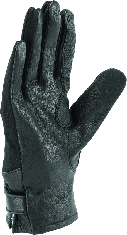 River Road Pecos Leather Mesh Gloves Black Womens - Small