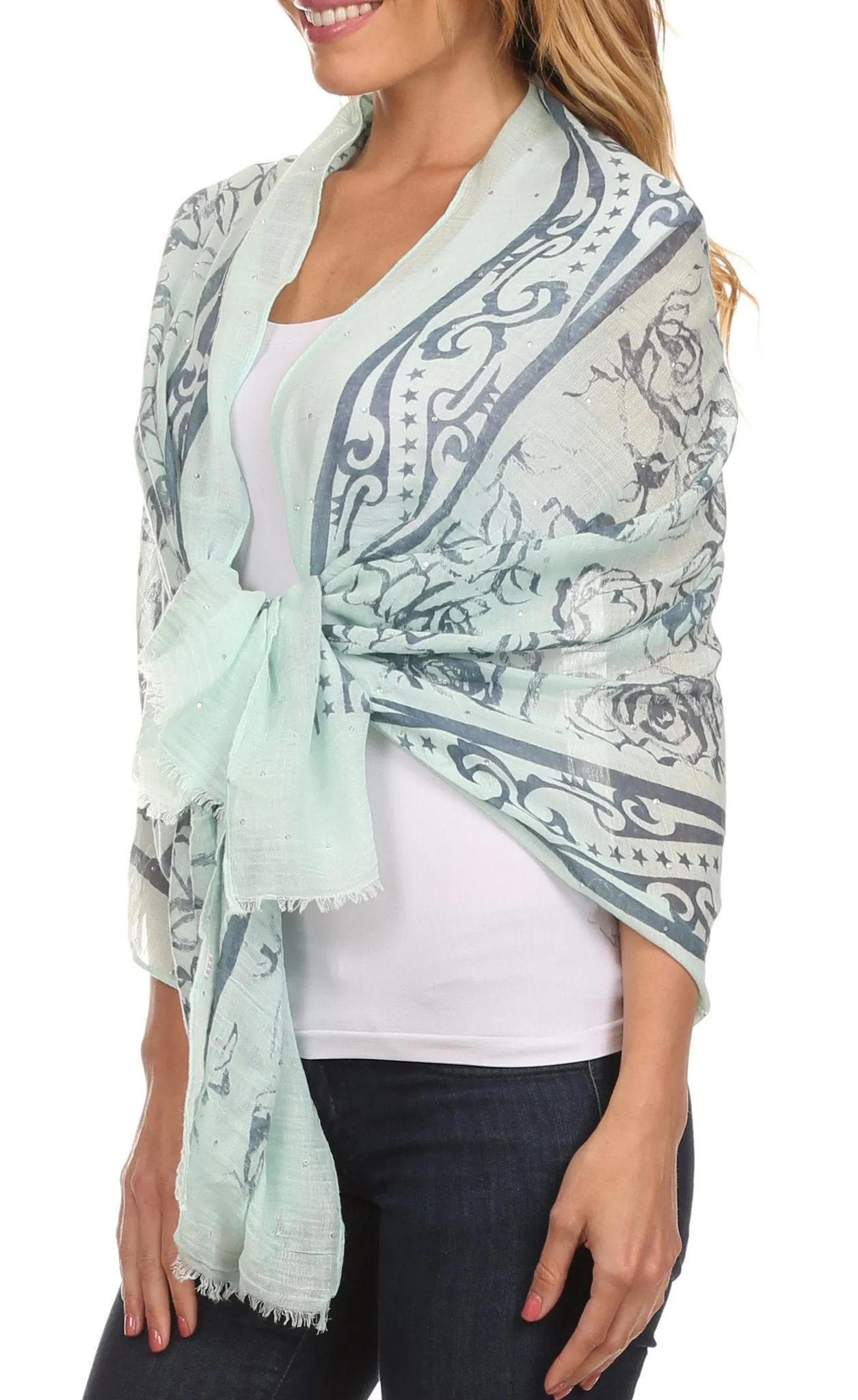 Sakkas Hillary summer breeze lightweight flowing sheer gauze wrap scarf