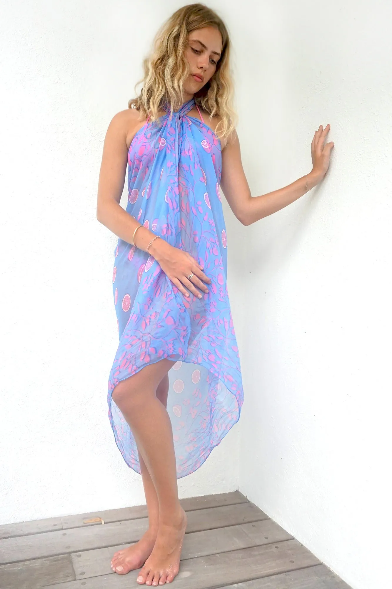 Silk Chiffon Sarong LIME TREE