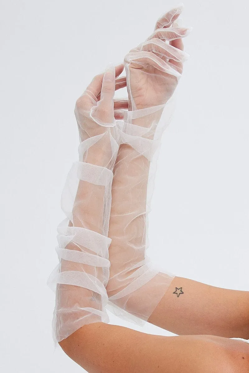 White Mesh Gloves