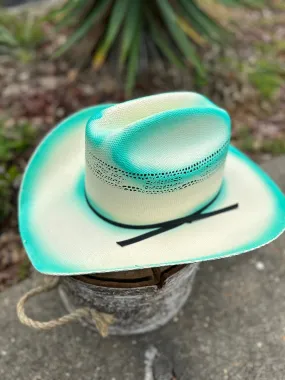 Women’s Straw Turquoise Cowgirl Hat